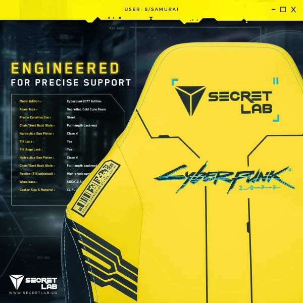 The Secretlab Cyberpunk 2077 Edition Home of the Cyberpunk 2077